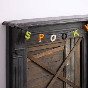 NEW! HALLOWEEN Multicolor Wool Spooky Garland with Bells